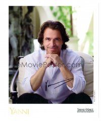 5a427 YANNI signed color 8x10 publicity still '00s smiling portrait of the great Greek musician!