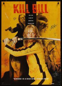 5a130 KILL BILL: VOL. 1 signed English commercial poster '03 by Tarantino, Uma Thurman + 7 more!