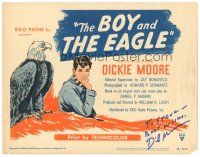5a168 BOY & THE EAGLE signed TC '49 by Dickie Moore, cool artwork with bald eagle!