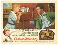 5a187 CASH ON DELIVERY signed LC #8 '56 by Shelley Winters, who's close up with John Gregson!