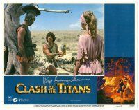 5a189 CLASH OF THE TITANS signed LC #3 '81 by Ray Harryhausen, Harry Hamlin holding gold owl!