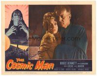 5a191 COSMIC MAN signed LC #8 '59 by Bruce Bennett, close up protecting pretty Angela Greene!