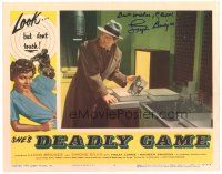 5a192 DEADLY GAME signed LC #4 '54 by Lloyd Bridges, who's developing photos in darkroom!