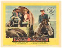 5a195 FORT BOWIE signed LC #4 '58 by Ben Johnson, who's on horseback alongside covered wagon!