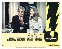 5a221 NETWORK signed LC #7 '76 by Faye Dunaway, who's close up smiling with Peter Finch!