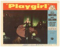 5a227 PLAYGIRL signed LC #8 '54 by Shelley Winters, performing on stage in the spotlight!