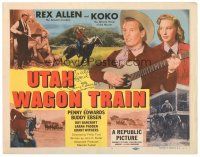 5a177 UTAH WAGON TRAIN signed TC '51 by Penny Edwards, who's with singing cowboy Rex Allen!