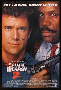 5a116 LETHAL WEAPON 2 signed limited edition 1sh '89 by BOTH Mel Gibson AND Danny Glover, 51/100!