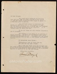 5a273 CONRAD NAGEL signed letter '20s giving his philosophical views on movie audience reactions!