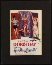 5a645 DORIS DAY signed 11x14 matted REPRO display '99 on a color 8x10 REPRO of Love Me or Leave Me!