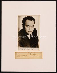 5a366 EDWARD G. ROBINSON signed 8x10.5 matted display '30s together with classic gangster portrait!