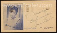 5a340 JOAN LESLIE signed postcard '48 can be framed & displayed with a repro or still!
