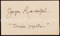5a355 JOYCE RANDOLPH signed 3x5 index card '80s can be framed & displayed with a still or repro!