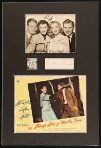 5a088 STRANGE LOVE OF MARTHA IVERS signed matted display '46 by Douglas, Stanwyck, Scott AND Heflin