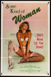 5a165 SOME KIND OF WOMAN signed 1sh '85 by Ginger Lynn, adult actress who never lets you down!