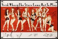 5a134 VIVID ENTERTAINMENT signed special 20x29 '90s by 12 adult entertainment stars!