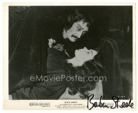 5a445 BARBARA STEELE signed 8x10 still '61 great close up with creepy guy from Black Sunday!