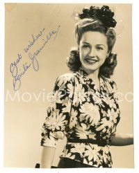 5a380 BONITA GRANVILLE signed 4.75x6 still '42 great smiling close up by Ernest A. Bachrach!