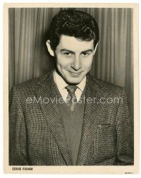 5a400 EDDIE FISHER signed twice 8x10 publicity still '50s smiling portrait of the singing star!