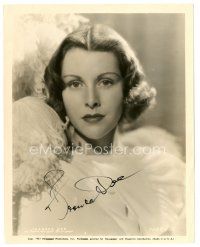5a510 FRANCES DEE signed 8x10 still '37 head & shoulders portrait with cool dress & feathers!