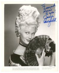 5a549 JOAN CAULFIELD signed 8x10 still '46 in great costume with fan from Monsieur Beaucaire!