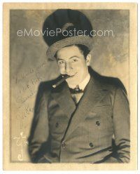 5a558 JOE PENNER signed deluxe 8x10 still '30s wonderful shadowy portrait with cigar in mouth!