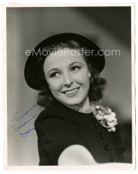 5a572 LARAINE DAY signed deluxe 8x10 still '39 head & shoulders smiling c/u from Sergeant Madden!
