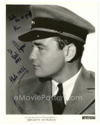 5a579 LEW AYRES signed 8x10 still '36 great profile portrait in uniform from Servants' Entrance!