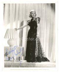 5a598 MARY CARLISLE signed 8x10 still '37 full-length modeling black dress created by Edith Head!