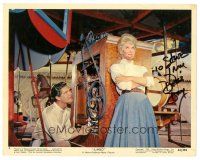 5a486 DORIS DAY signed color 8x10 still #4 '62 great close up with Stephen Boyd from Jumbo!