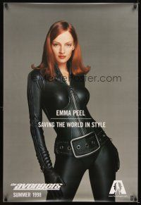 5b051 AVENGERS teaser DS 1sh '98 Uma Thurman as Emma Peel, saving the world in style!