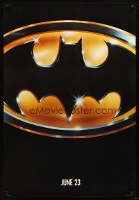 5b065 BATMAN matte teaser 1sh '89 directed by Tim Burton, cool image of Bat logo!