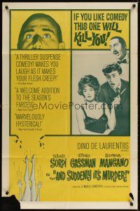 5c022 AND SUDDENLY IT'S MURDER 1sh '60 Alberto Sordi, Vittorio Gassman, Silvana Mangano!