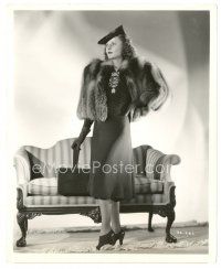 5d164 BARBARA STANWYCK 8x10 still '38 wearing jacket of cross fox & silk dress by Ernest Bachrach!