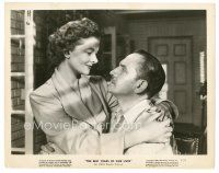 5d175 BEST YEARS OF OUR LIVES 8x10 still '47 Myrna Loy so happy to have Fredric March back!