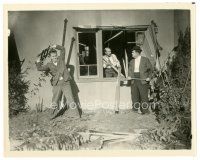 5d181 BIG BUSINESS 8x10 still '29 James Finlayson in window watches Laurel & Hardy break stuff!