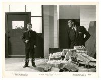 5d184 BIG CLOCK 8x10 still '48 Ray Milland behind corner watches Harry Morgan w/gun guarding door!