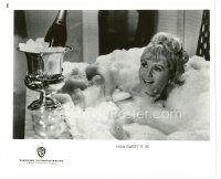 5d018 DEBBIE REYNOLDS TV 8x10 still R80s c/u naked in bubble bath w/champagne from How Sweet It Is!