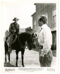 5d341 DUEL IN THE SUN 8x10 still '46 Gregory Peck on horse looks down at Joseph Cotten on ground!