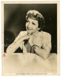 5d488 IT'S A WONDERFUL WORLD 8x10 still '39 great smiling close up of pretty Claudette Colbert!