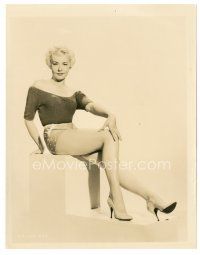5d540 JUNIA CRAWFORD 8x10 still '50s full-length seated portrait of the sexy blonde actress!