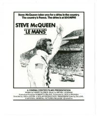 5d575 LE MANS 8x10 still '71 advertising art of race car driver Steve McQueen with credits!