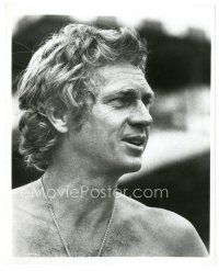 5d578 LE MANS 8x10 still '71 super close up of barechested race car driver Steve McQueen!