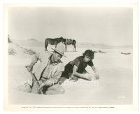 5d582 LEGEND OF THE LOST 8x10 still '57 Sophia Loren watches John Wayne digging a hole in sand!