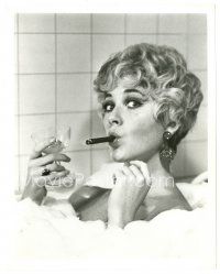 5d044 LINDA THORSON 7x9 still '60s wacky close up smoking cigar in bubble bath!