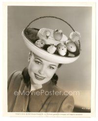 5d593 LOIS COLLIER 8x10 still '47 head & shoulders portrait wearing wacky Easter basket hat!
