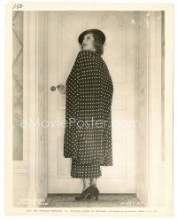 5d598 LORETTA YOUNG 8x10 still '34 great full-length portrait wearing polka dot outfit by door!