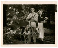 5d763 PRIVATE NUMBER 8x10 still '36 Robert Taylor with rifle, Loretta Young & cool Great Dane!