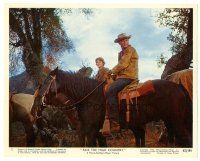 5d101 RIDE THE HIGH COUNTRY color 8x10 still #5 '62 c/u Ron Starr & Mariette Hartley on horses!