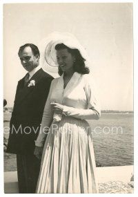 5d790 RITA HAYWORTH 6.25x9 news photo '49 in her wedding dress getting married to Prince Aly Kahn!